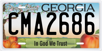 GA license plate CMA2686