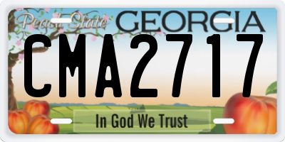 GA license plate CMA2717