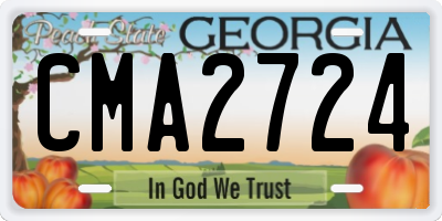 GA license plate CMA2724