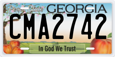 GA license plate CMA2742