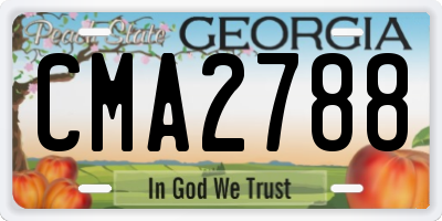 GA license plate CMA2788