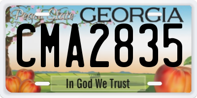 GA license plate CMA2835
