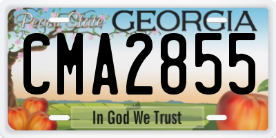 GA license plate CMA2855