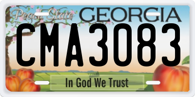GA license plate CMA3083