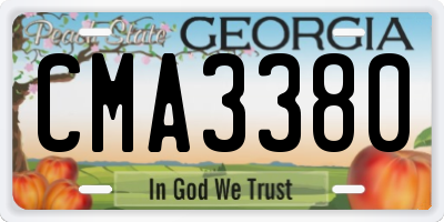 GA license plate CMA3380