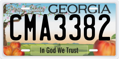 GA license plate CMA3382