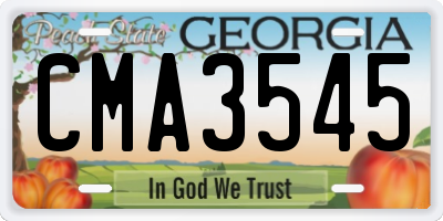 GA license plate CMA3545