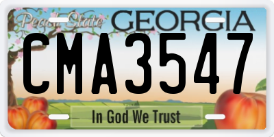 GA license plate CMA3547