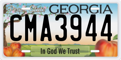 GA license plate CMA3944