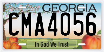 GA license plate CMA4056
