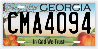 GA license plate CMA4094