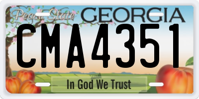 GA license plate CMA4351