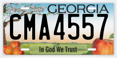 GA license plate CMA4557
