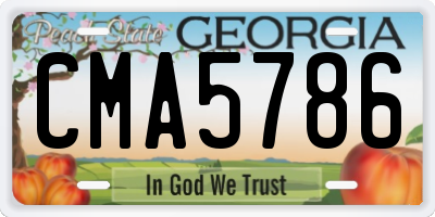 GA license plate CMA5786