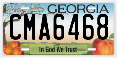 GA license plate CMA6468