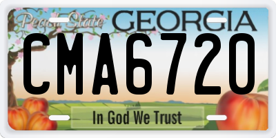 GA license plate CMA6720