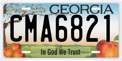 GA license plate CMA6821