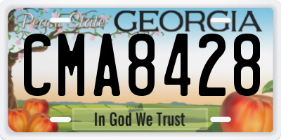 GA license plate CMA8428