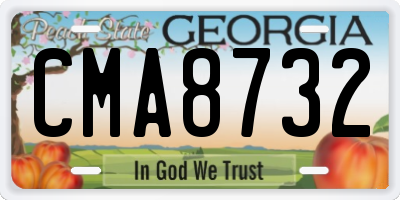 GA license plate CMA8732