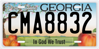 GA license plate CMA8832
