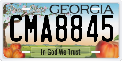 GA license plate CMA8845