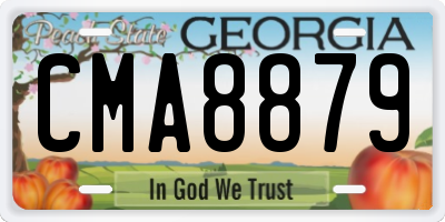 GA license plate CMA8879