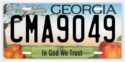 GA license plate CMA9049