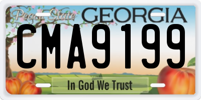 GA license plate CMA9199