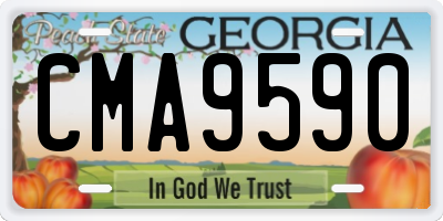 GA license plate CMA9590