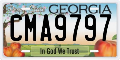 GA license plate CMA9797