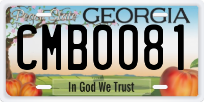 GA license plate CMB0081