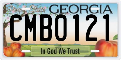 GA license plate CMB0121