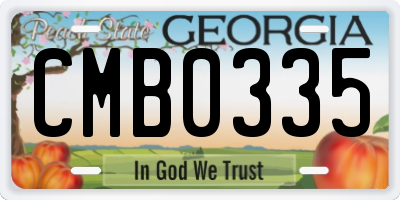 GA license plate CMB0335