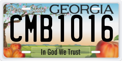 GA license plate CMB1016