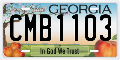 GA license plate CMB1103