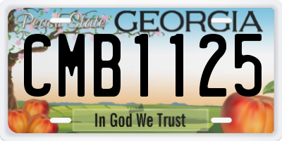GA license plate CMB1125