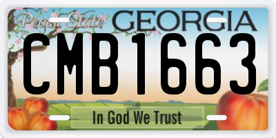 GA license plate CMB1663