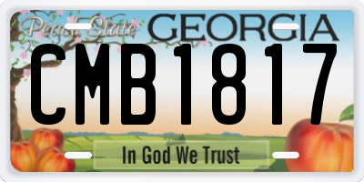 GA license plate CMB1817