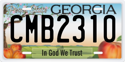 GA license plate CMB2310
