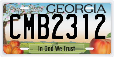 GA license plate CMB2312