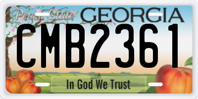 GA license plate CMB2361