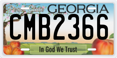 GA license plate CMB2366