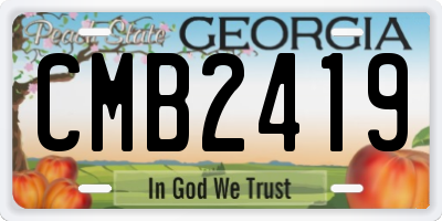 GA license plate CMB2419