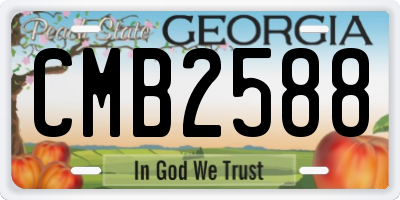 GA license plate CMB2588
