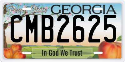GA license plate CMB2625