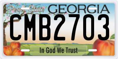 GA license plate CMB2703