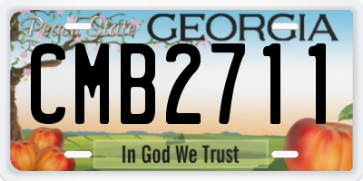 GA license plate CMB2711