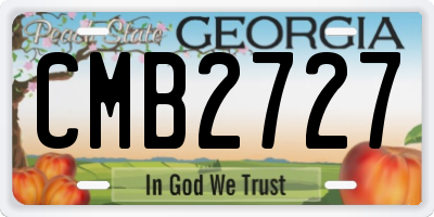GA license plate CMB2727
