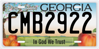 GA license plate CMB2922