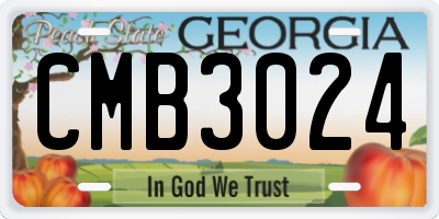 GA license plate CMB3024